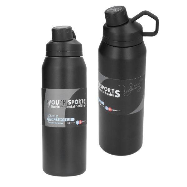 Youth Sports - 22OZ Stainless Steel Sport Bottles - ALL BLACK - 6 For $30.00