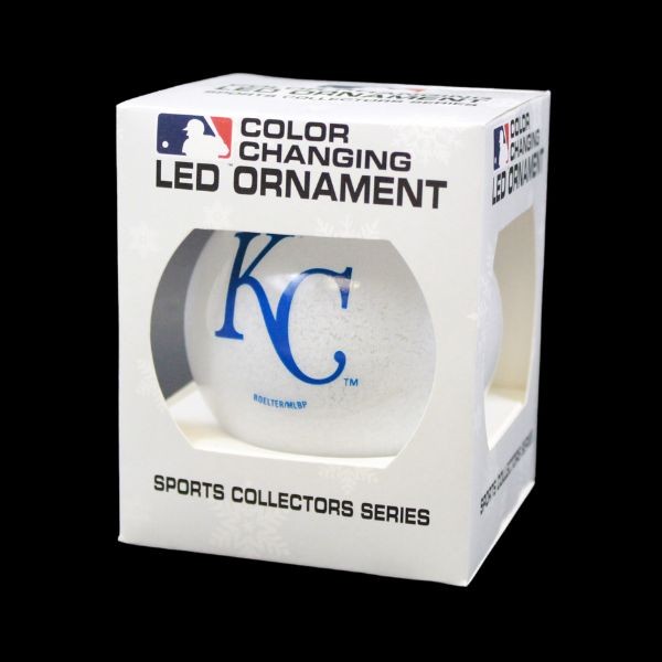 Kansas City Royals Ornaments - LED Color Changing Ball Ornaments - Some Are Defective - 24 For $24.00 - Wholesale Kansas City Royals Products - Royals Merchandise