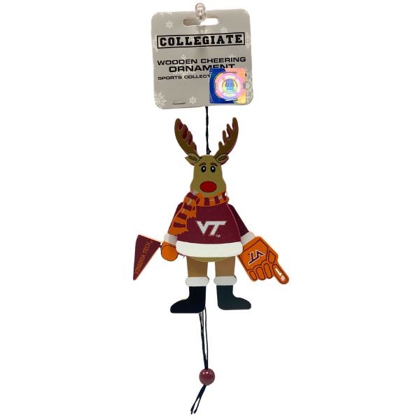 VTech Hokies Ornaments - Cheer Reindeer Moving Ornaments - 6 For $24.00 - Virginia Tech