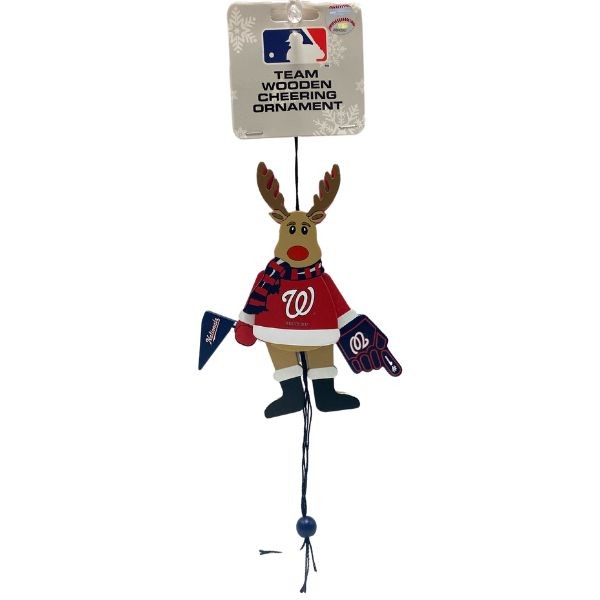 Washington Nationals Ornaments - Cheer Reindeer Moving Ornaments - 6 For $24.00 - Wholesale Washington Nationals Products - Nationals Products