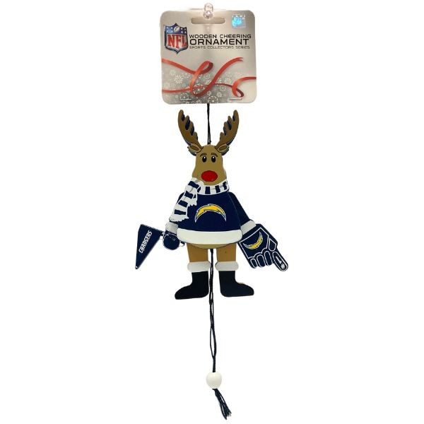 Los Angeles Chargers Ornaments - Cheer Reindeer Moving Ornaments - 6 For $24.00 - Wholesale Los Angeles Chargers Products - Chargers Merchandise