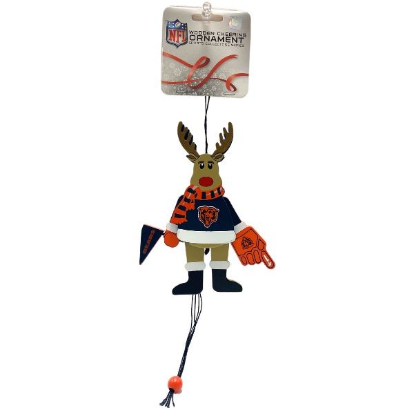 Chicago Bears Ornaments - Cheer Reindeer Moving Ornaments - 6 For $24.00 - Wholesale Chicago Bears Products - Bears Merchandise