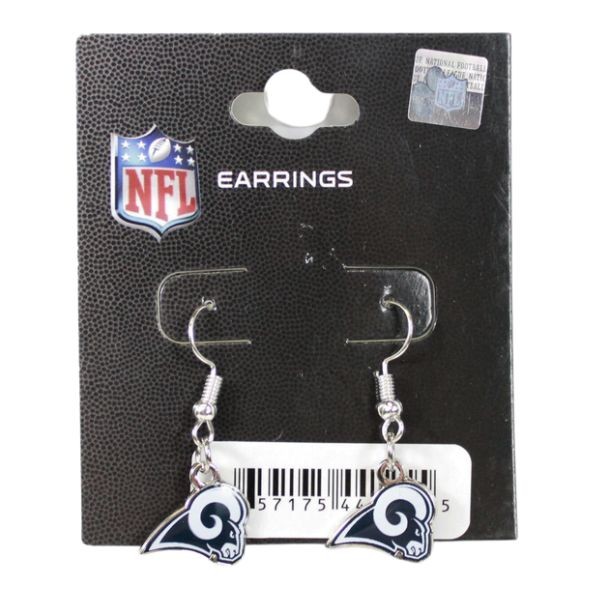 Los Angeles Rams Earrings- Blue/White Logo Dangle Earrings - 6 Pair For $18.00 - Wholesale Los Angeles Rams Products - Rams Merchandise 2