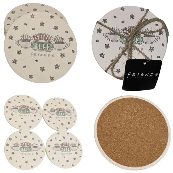 Friends Merchandise - Central Perk 4Pack Ceramic With Cork Bottom Coasters - 6 Sets For $15.00