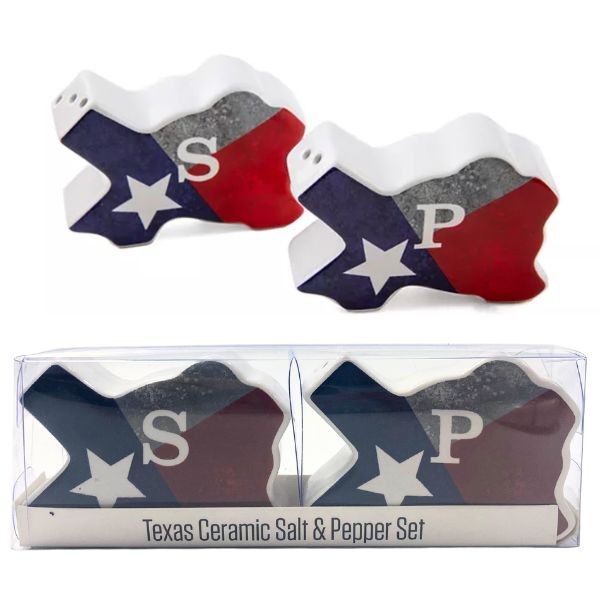 State Of Texas Gear - Ceramic Salt and Pepper Shaker Sets - 6 Sets For $42.00 - Wholesale Dallas Cowboys Product - Cowboys Merchandise