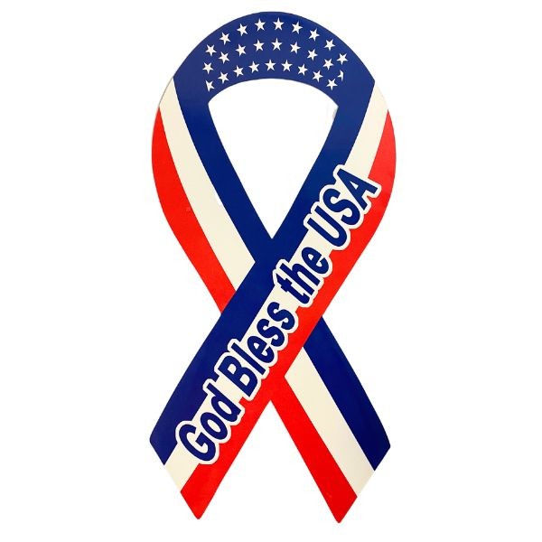 USA Ribbon Magnets - God Bless The USA - 48 For $24.00