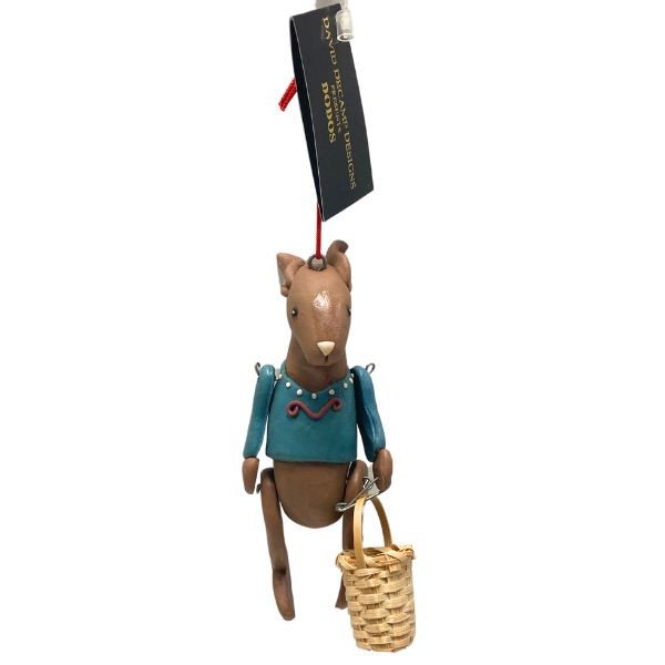 David DeCamp Art - 4" Rabbit Ornament - Rabbit With A Basket - 6 For $21.00