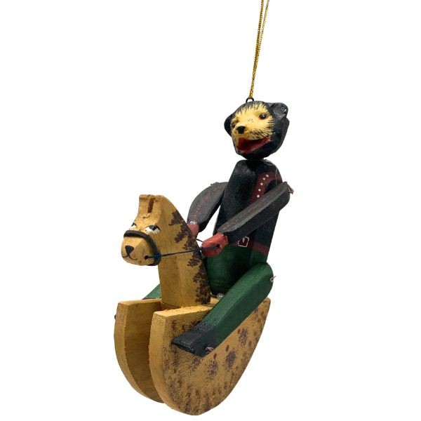 David DeCamp Art - 6" Bear Rider - Bear Riding A Wooden Horse - #DC1531 - 4 For $20.00