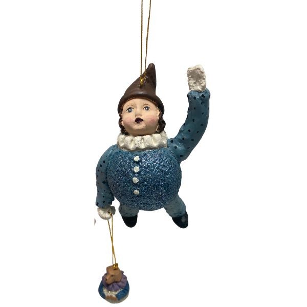 David DeCamp Art - 8" Blue Jester With Dog In Bag Figure - 5 For $20.00