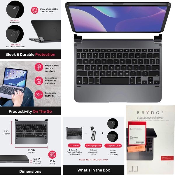 IPAD Accessories - Brydge Tech - Wireless Keyboard With Track Pad For 11" IPAD PRO - 2 For $30.00