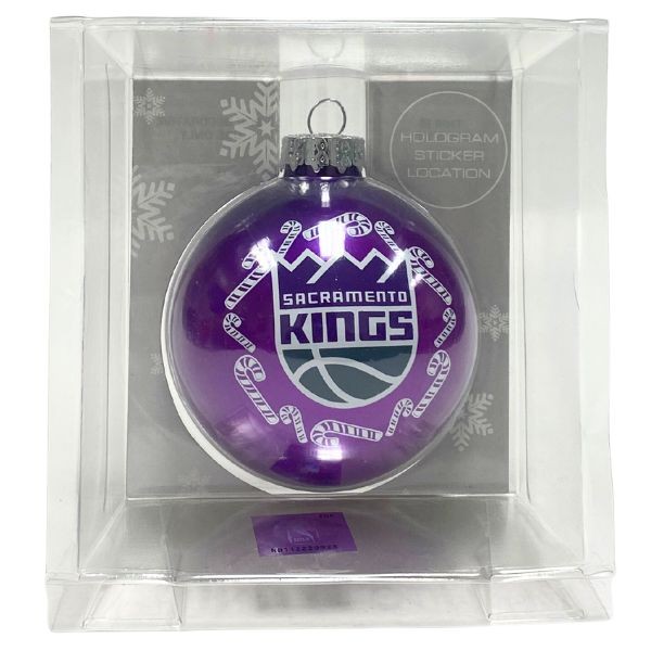 Sacramento Kings Ornaments - 3.25" Candy Cane Style - 6 For $21.00 - Sacramento Kings