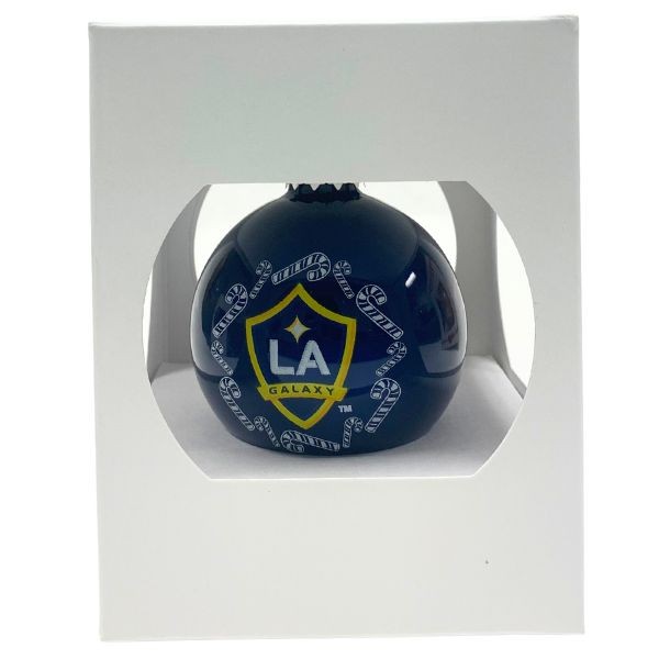 LA Galaxy FC Ornaments - Soccer - Candy Cane Style - 6 For $21.00 - Wholesale Los Angeles Rams Products - Rams Merchandise