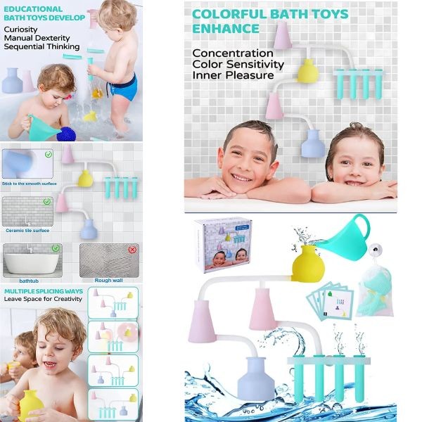 Scrub A Dub Dub - 14PC Factory Lab Childs Bathtime Toy Set - 5 Sets For $20.00