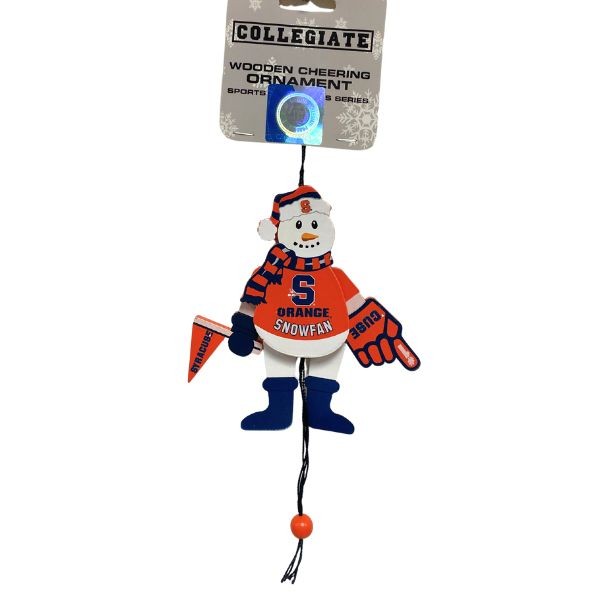 University Of Syracuse Ornaments - Wooden Snowman Cheer Style - 6 For $24.00 - Syracuse