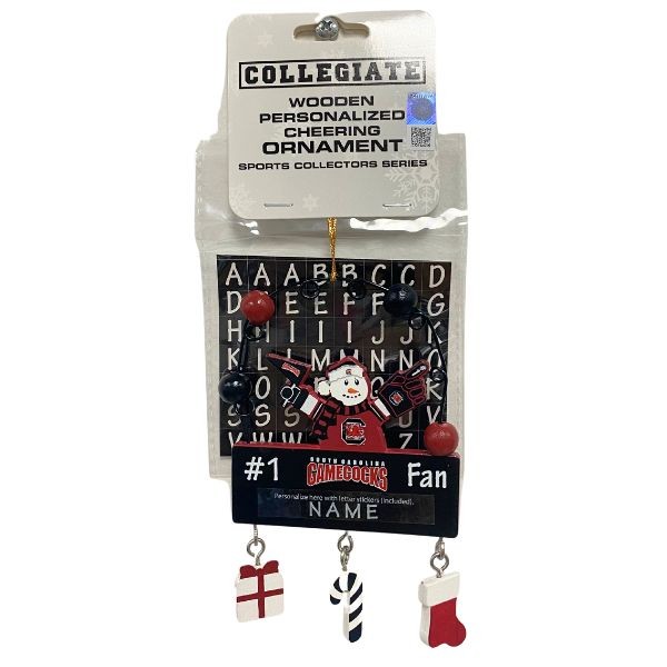South Carolina Gamecocks Snowman Ornaments - Wooden #1 Fan PC Sign Style - 6 For $21.00 - South Carolina Gamecocks