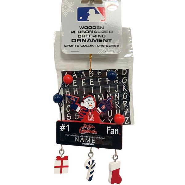St. Louis Cardinals Snowman Ornaments - Wooden #1 Fan PC Sign Style - 6 For $21.00 - Wholesale St Louis Cardinals Products - Cardinals Merchandise
