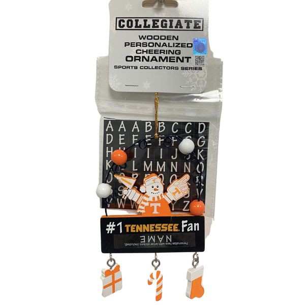 Tennessee Volunteers Snowman Ornaments - Wooden #1 Fan PC Sign Style - 6 For $21.00 - Tennessee VOLS