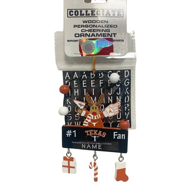 Houston Texans Ornaments - Wooden Reindeer - #1 PC Style - 6 For $21.00 - Wholesale Houston Texans Products - Texans Merchandise