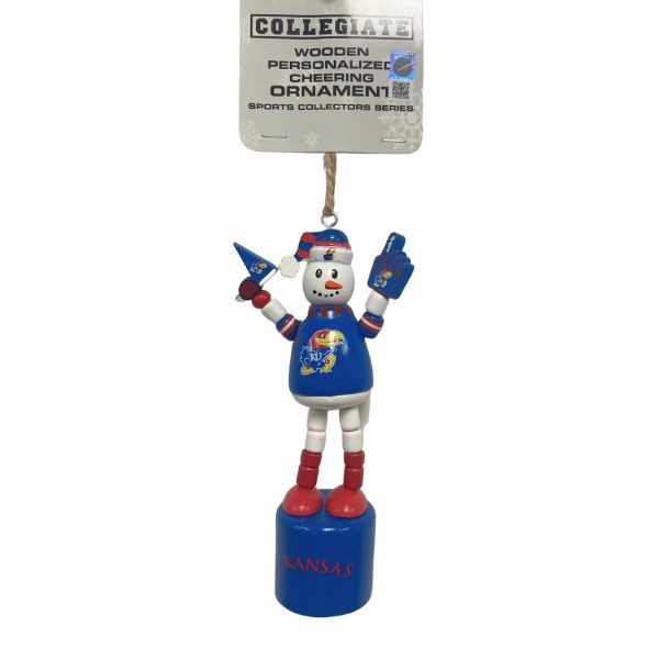 Kansas Jayhawks Ornaments - Push Pop Style Snowman Style - 6 For $24.00 - Kansas Jayhawks