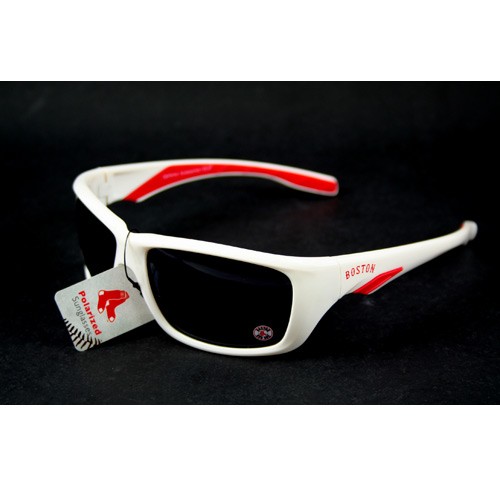 Boston Red Sox Sunglasses - White Frame 04 Style - Polarized Sunglass - 2 Pair For $12.00 - Wholesale Boston Red Sox Products - Red Sox Merchandise