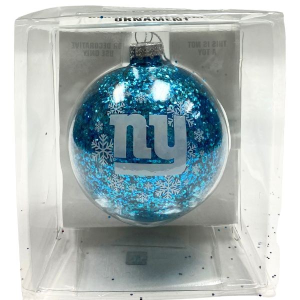 New York Giants Ornaments - Glitter Ball Style - 6 For $24.00 - Wholesale New York Giants Product - Giants Merchandsie 2