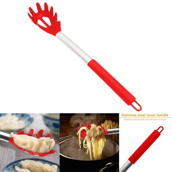 Hot Target Products - 2Pack Silicone High Heat Stainless Steel Pasta Spoon Set - 12 Sets For $36.00