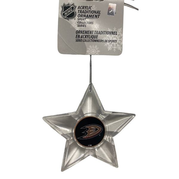 Anaheim Ducks Ornaments - Acrylic Star Style - 6 For $21.00 - Anaheim Ducks