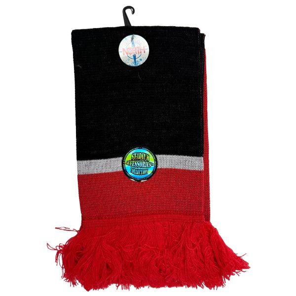 Gear North - Stadium Collection - Black.Red White Stripe - 7"x48" Heavy Knit Scarf - 12 For $42.00 - Wholesale Apparel - Wholesale NFL Shirts - Wholesale Jerseys
