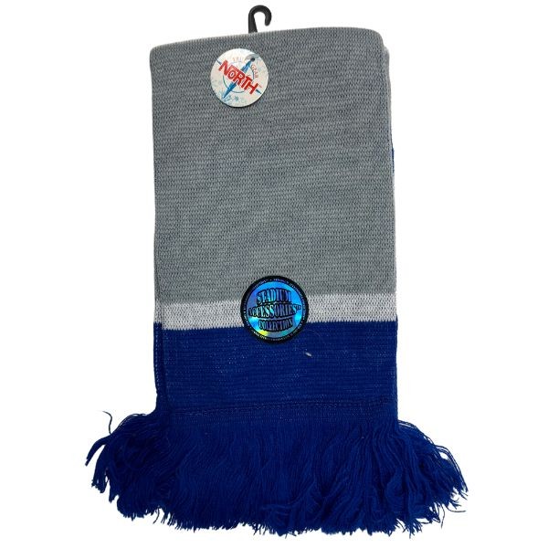 Gear North - Stadium Collection - Gray.Blue White Stripe - 7"x48" Heavy Knit Scarf - 12 For $42.00 - Wholesale Apparel - Wholesale NFL Shirts - Wholesale Jerseys
