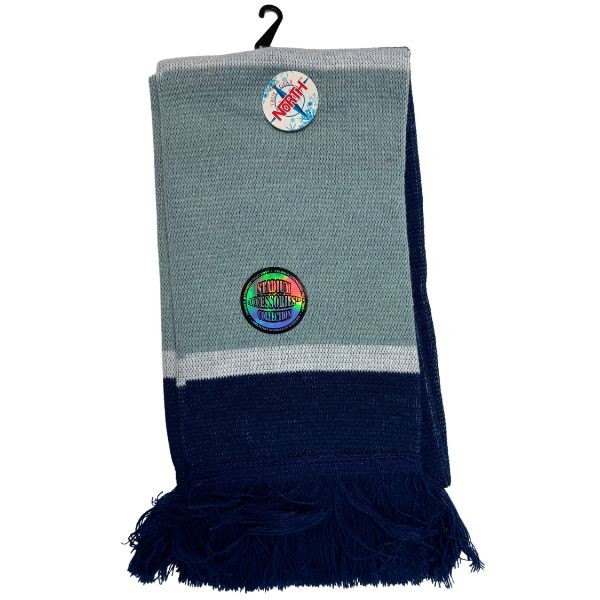 Gear North - Stadium Collection - Gray.DARK Blue White Stripe - 7"x48" Heavy Knit Scarf - 12 For $42.00 - Wholesale Apparel - Wholesale NFL Shirts - Wholesale Jerseys