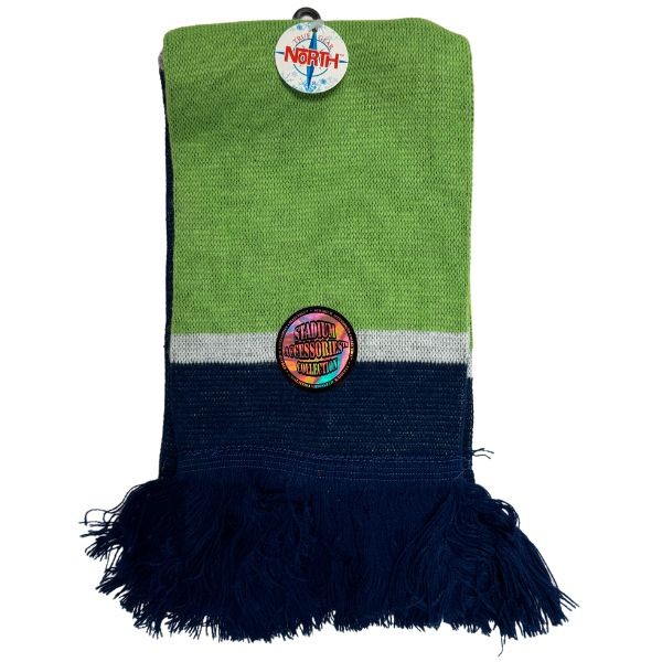 Gear North - Stadium Collection - Lime Green.Blue White Stripe - 7"x48" Heavy Knit Scarf - 12 For $42.00 - Wholesale Apparel - Wholesale NFL Shirts - Wholesale Jerseys
