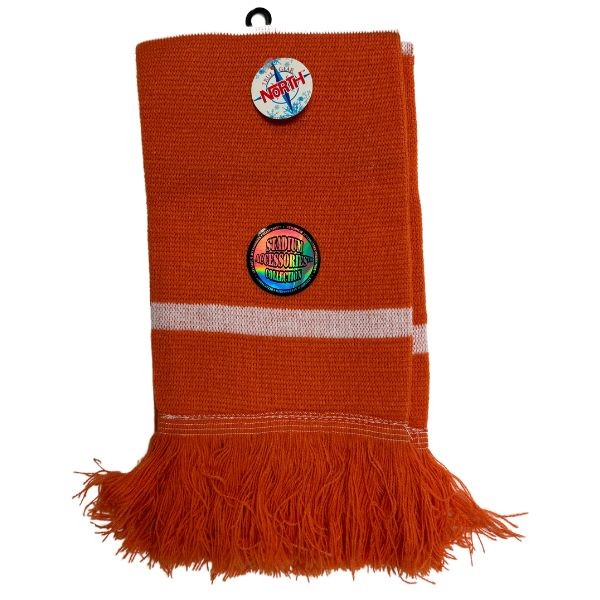 Gear North - Stadium Collection - Solid Orange White Stripe - 7"x48" Heavy Knit Scarf - 12 For $42.00 - Wholesale Apparel - Wholesale NFL Shirts - Wholesale Jerseys