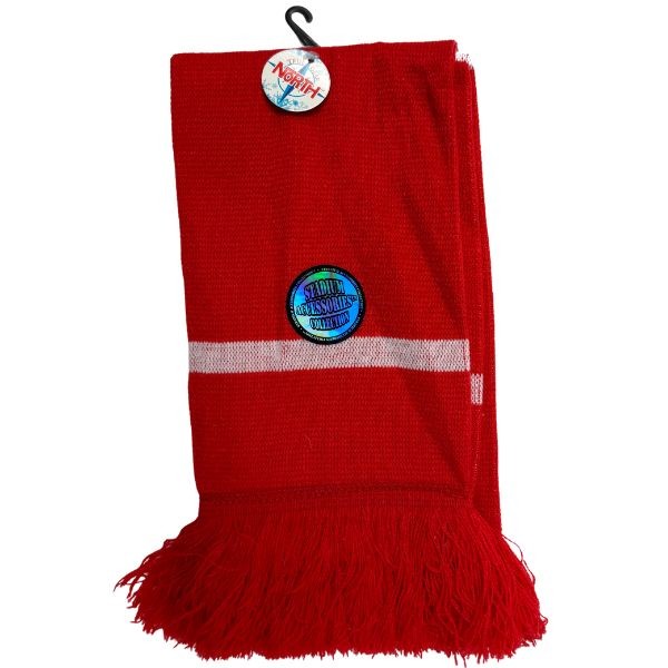 Gear North - Stadium Collection - Solid Red White Stripe - 7"x48" Heavy Knit Scarf - 12 For $42.00 - Wholesale Apparel - Wholesale NFL Shirts - Wholesale Jerseys