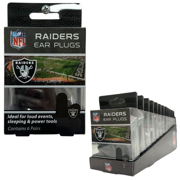 Las Vegas Raiders Ear Plugs - 6Pair Pack - Noise Reduction Latex Free Ear Plugs - 24 Packs For $30.00 - Wholesale Raiders Products - Las Vegas Raiders 2