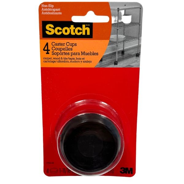 Scotch 4PACK Non-Slip Caster Cup Sets - 1 11/16" 4Pack For All Surface - #272138 - 12 Sets $30.00