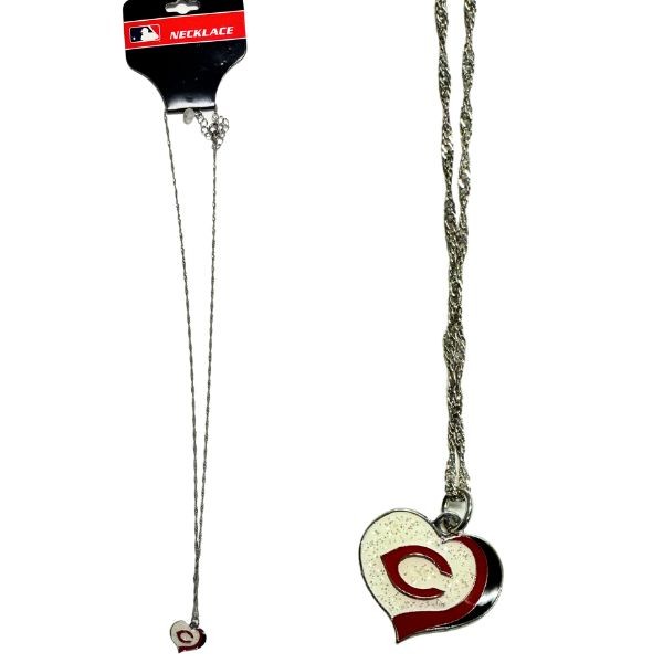 Cincinnati Reds Necklaces - MLB Heart Charm Style - 12 For $30.00 - Wholesale Cincinnati Reds Products - Reds Merchandise