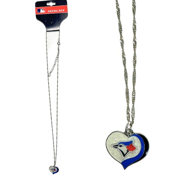 Toronto Blue Jays Necklaces - MLB Heart Charm Style - 12 For $30.00 - Wholesale Toronto Blue Jays Products - Blue Jays Merchandise