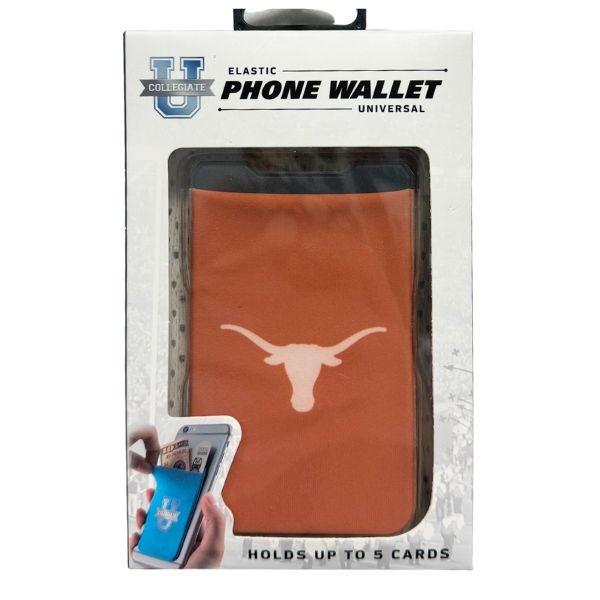 Texas Longhorns Wallets - Single Pack - Phone Wallets - Strong 3M Adhesive - 12 For $36.00 - Texas Longhorns