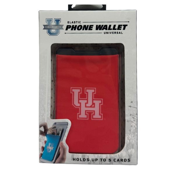 University Of Houston Wallets - Single Pack - Phone Wallets - Strong 3M Adhesive - 12 For $36.00 - Houston Cougars