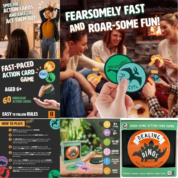 Dealing Dinos Games - By GingerFox - Roar Some Action Card Game - 6 For $21.00