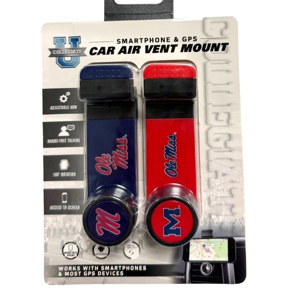 Ole Miss - Smartphone And GPS 2Pack Set - Auto Air Vent Mounts - 6 Packs For $21.00 - Mississippi Rebels (Ole Miss)