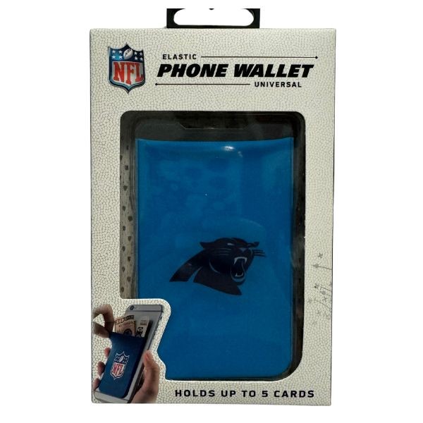 Carolina Panthers Wallets - Single Pack - Phone Wallets - Strong 3M Adhesive - 12 For $36.00 - Wholesale Carolina Panthers Products - Carolina Football