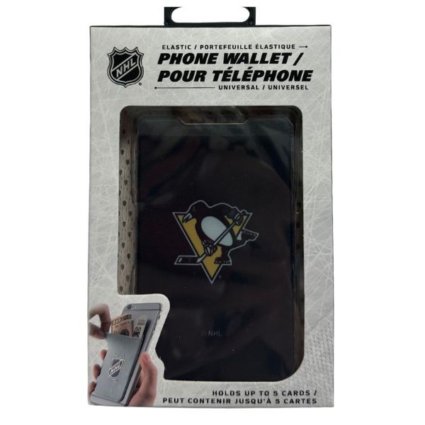 Pittsburgh Penguins Wallets - Single Pack - Phone Wallets - Strong 3M Adhesive - 12 For $36.00 - Pittsburgh Penguins