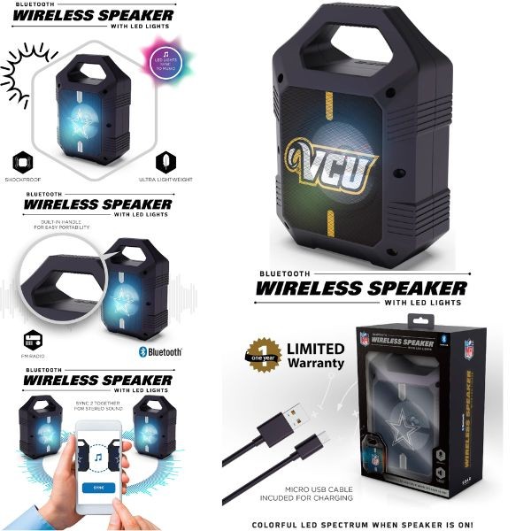 VCU - Virginia Commonwealth University Speakers - Bluetooth XL 9" Speaker - LED And FM Radio - 2 For $15.00 - Other Teams