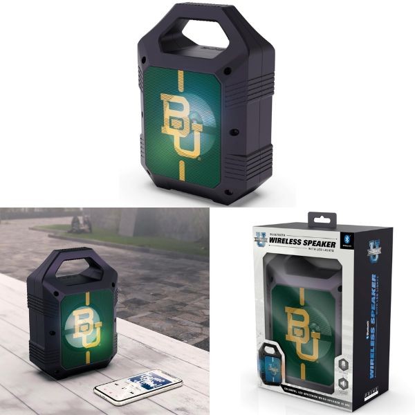 Baylor Bears Speakers - Bluetooth XL 9" Speaker - LED Lighting and FM Radio - 2 For $15.00 - Baylor Bears