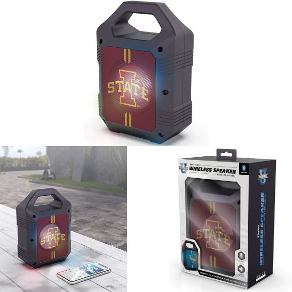 Iowa State Speakers - Bluetooth XL 9" Speaker - LED Lighting and FM Radio - 2 For $15.00 - Iowa State