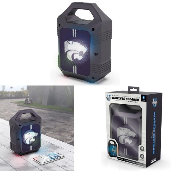 KState Wildcats Speakers - Bluetooth XL 9" Speaker - LED Lighting and FM Radio - 2 For $15.00 - Kansas State