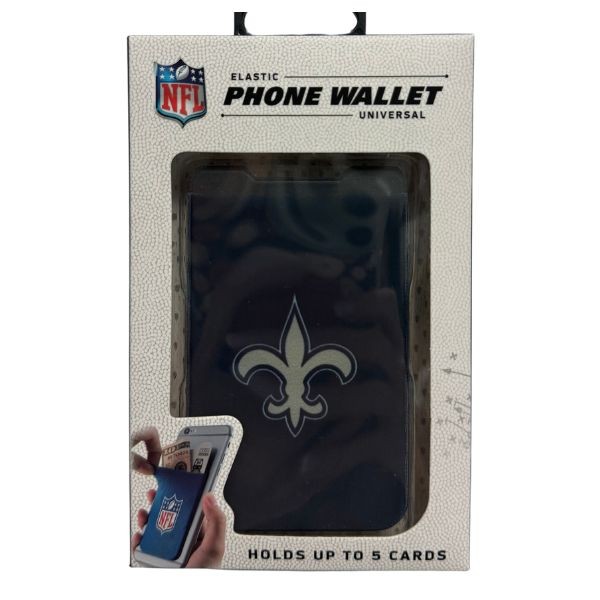 New Orleans Saints Wallets - Single Pack - Phone Wallets - Strong 3M Adhesive - 12 For $36.00 - Wholesale New Orleans Saints Product - Saints Merchandise