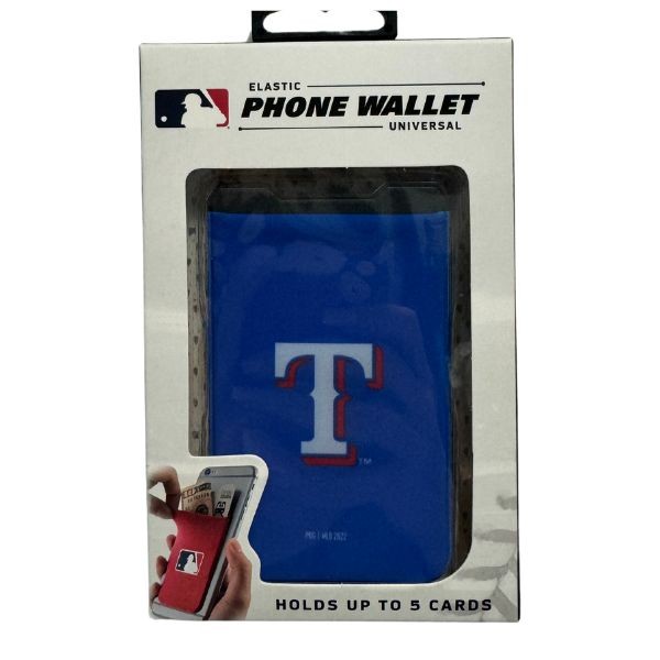 Texas Rangers Wallets - Single Pack - Phone Wallets - Strong 3M Adhesive - 12 For $36.00 - Wholesale Texas Rangers Products - Rangers Merchandise