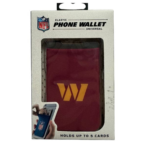 Washington Commanders Wallets - Single Pack - Phone Wallets - Strong 3M Adhesive - 12 For $36.00 - Wholesale Washington Redskins Products - Redskins Merchandise